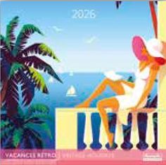 Calendriers 30x30cm 16 mois Aquarupella - Vacances retro