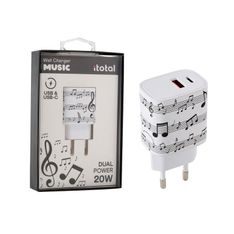 Adaptateur USB Music i-Total : Charge rapide & design rock