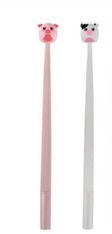 iTotal – Lot de 2 Stylos Gel Flexibles à Secouer 0,5 mm - “PIGGY” et “COW” - Encre Bleue - (2 x 17 g)