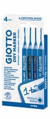 GIOTTO Dry Marker - 4 marqueurs - pour tableau blanc, ardoise - bleu