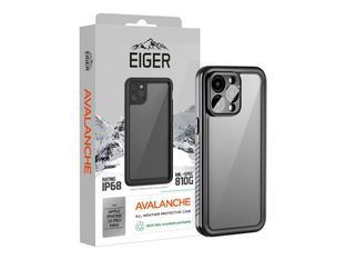 Eiger Avalanche - Boîtier de protection pour téléphone portable - étanche, extérieur - plastique, cadre TPU - noir, transparent - pour Apple iPhone 15 Pro