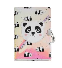 Journal secret Panda pour enfants avec cadenas -  clés et crayon -  carnet A5 holographique à 80 pages lignées -  cadeau original Back2Fun