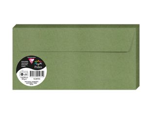 Clairefontaine Pollen - Enveloppe - DL (110 x 220 mm) - portefeuille - côté ouvert - auto-adhésif (peler et sceller) - imprimable - vert sauge - pack de 20