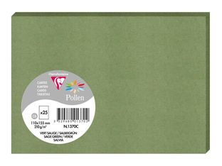 Clairefontaine Pollen - Papier - 155 x 111 mm - 25 feuilles - salvia - 210 g/m²