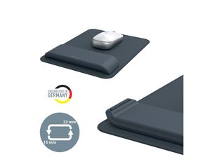 Leitz Ergo - Tapis de souris avec repose-poignet - adjustable - Gris foncé