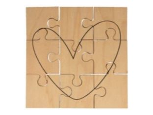 Artemio - Puzzle non fini - 9 pièces - cœur - 14 x 14 cm