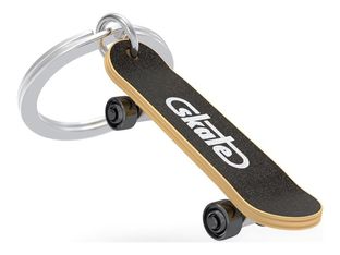 Metalmorphose - Porte-clés - alliage de zinc - skateboard - perle d'or, balle brillante, chrome mat