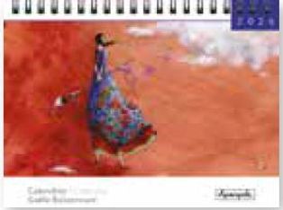 Calendrier chevalet 16x18cm 12 mois Aquarupella G.Boissonnard Femme vie liberté