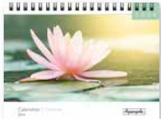 Calendrier chevalet 16x18cm 12 mois Aquarupella - Zen