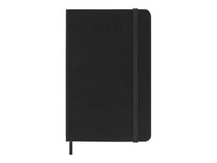 Moleskine Classic - Agenda semainier - 18 mois - 90 x 140 mm - pochette horizontale - couverture rigide noire