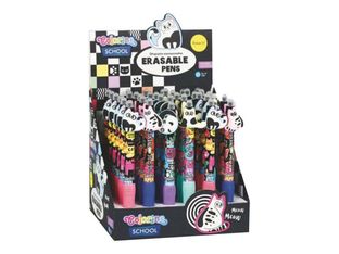 Colorino School - Stylo à bille effaçable chat - encre gel - bleu - avec gomme