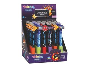 Colorino School - Stylo à bille effaçable game over - encre gel - bleu - avec gomme