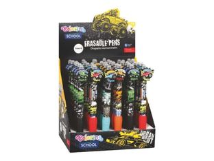 Colorino School - Stylo à bille effaçable monster truck - encre gel - bleu - avec gomme