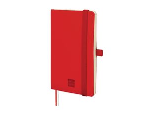 Finocam Nexo - Cuaderno - pequeña - 90 x 150 mm - 72 hojas / 144 páginas - papel blanco roto - punteado - tapa roja - poliuretano (PU)