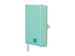 Finocam Nexo - Cuaderno - pequeña - 90 x 150 mm - 72 hojas / 144 páginas - papel blanco roto - punteado - tapa turquesa - poliuretano (PU)