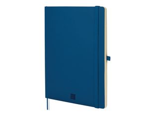 Finocam Nexo - Cuaderno - B5 - 176 x 250 mm - 72 hojas / 144 páginas - papel blanco roto - forrado - cubierta azul marino - poliuretano (PU)