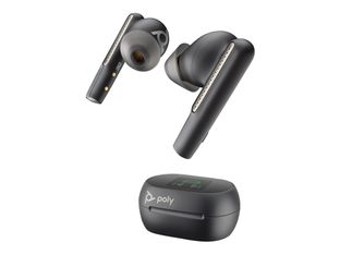 Poly Voyager Free 60+ - Écouteurs sans fil avec micro - intra-auriculaire - Bluetooth - Suppresseur de bruit actif - USB-A via adaptateur Bluetooth, jack 3,5mm - noir de charbon - Certifié pour Zoom Rooms