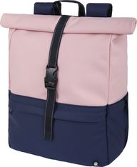 Cork - sac à dos ordinateur roll-top 15,6'' - rose et marine
