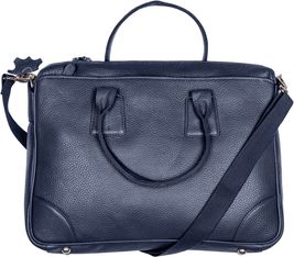 Quo Vadis - Sacoche cabas - Goya - Bleu - 38x29x7 cm - Cuir pleine fleur de vachette - 2 compartiment(s) - Avec bandoulière et poignée