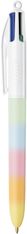 BIC 4 Couleurs -Corps effet Soft Touch, Décor arc en ciel couleurs Pastel -Stylos-Bille Pointe Moyenne (1,0 mm) 