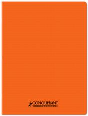 Conquérant Classique - Cahier polypro 24 x 32 cm - 96 pages - petits carreaux (5x5) - Orange