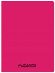 Conquérant Classique - Cahier polypro 24 x 32 cm - 96 pages - petits carreaux (5x5) - Rose