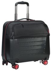 Trolley à 4 roulettes coque ABS SIGN coloris noir & rouge 