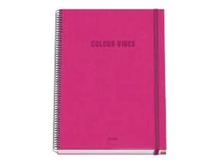 Dohe Color Vibes - Cuaderno - encuadernado espiral - A5 (148 x 210 mm) - 100 hojas / 200 páginas - cuadriculado - rosa - cartón recubierto de papel laminado