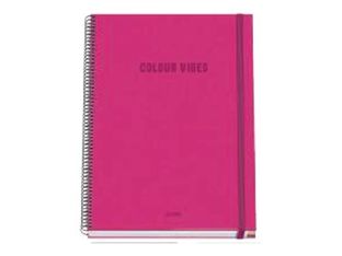 Dohe Color Vibes - Cuaderno - encuadernado espiral - A4 (210 x 297 mm) - 100 hojas / 200 páginas - cuadriculado - rosa - cartón recubierto de papel laminado