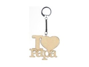 Artemio - Porte-clés d'artisanat - i love papa - 6.5 x 5.5 cm