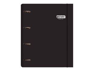 Enri - Archivador de anillas - para A4 Plus - capacidad: 300 hojas - negro