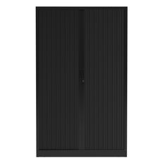 Armoire haute à rideaux - L120 x H198 x P43 cm - corps noir/rideau noir