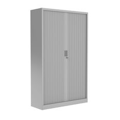Armoire haute à rideaux - L120 x H198 x P43 cm - corps alu/rideau alu