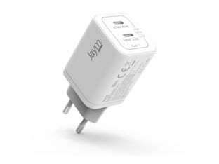 JAYM - Adaptateur secteur - 65 W - 2 connecteurs de sortie USB-C - blanc