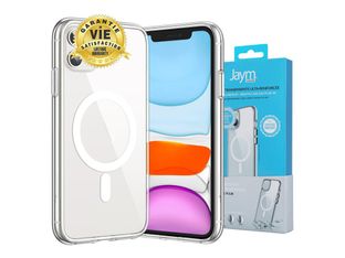 JAYM - Coque de protection pour téléphone portable - compatibilité avec MagSafe - polyuréthanne thermoplastique (TPU), polycarbonate (PC) - transparent