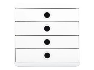 Exacompta AutentiK - Armario de cajones - 4 cajones - para A4 Plus - blanco