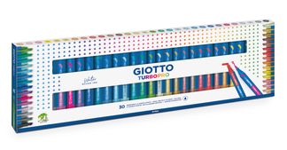 GIOTTO Turbo Pro - boite 30 feutres double pointe couleurs assorties