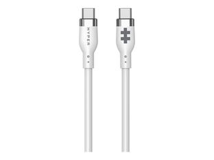 HyperJuice - Câble USB - 24 pin USB-C (M) pour 24 pin USB-C (M) - USB 2.0 - 1.5 m - USB Power Delivery (60W), gamme de puissance étendue (EPR) - blanc