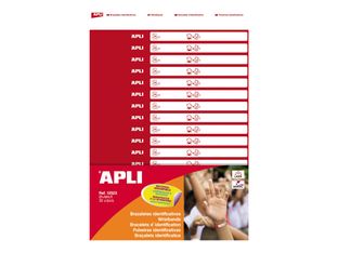 APLI PAPER - Polyester - mat - enduit - blanc - 210 x 15 mm 32 étiquette(s) (2 feuille(s) x 16) Étiquettes pour bracelet