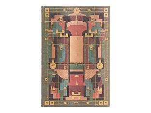 Paperblanks Sybil Pye Bindings - Journal - reliure piquée - mini - 90 x 140 mm - 88 feuilles / 176 pages - papier crème - lined - Lion's Den - couverture verte