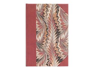 Paperblanks Cockerell Marbled Paper - Journal de notes - 90 x 140 mm - 88 feuilles / 176 pages - couverture rouge