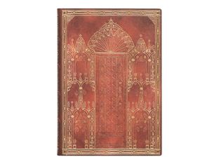 Paperblanks Gothic Revival - Flexi - reliure piquée - midi - 130 x 180 mm - 88 feuilles / 176 pages - uni - Isle of Ely - rouge