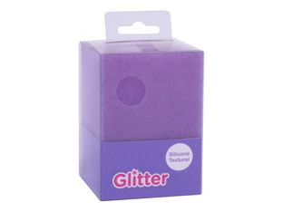 APLI Glitter - Porte-crayons: 7 x 7 x 9.5 cm - silicone - lilas pailleté