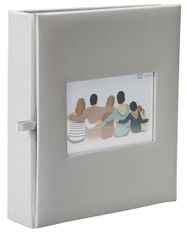 Album photos classique personnalisable mémo 200 ERICA "Square" pour 200 photos 11,5 x 15 cm coloris gris