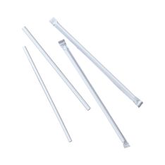 500 pailles carton blanc - D66 x 197 mm - emballées individuellement