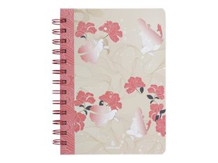 Oberthur Bali - Cahier de notes - reliure à anneaux métalliques - B6 (125 x 176 mm) - 100 feuilles / 200 pages - papier ivoire - doublé