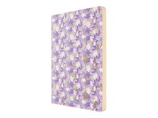 Oberthur - Cahier de notes - A5 (144 x 208 mm) - 100 feuilles / 200 pages - papier ivoire - doublé - purple flowers
