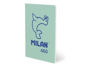 Milan 460 Since 1918 - Cuaderno - grapado - A5 (148 x 210 mm) - 24 hojas / 48 páginas - liso - sello - verde - cartón