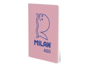 Milan 460 Since 1918 - Cuaderno - grapado - A5 (148 x 210 mm) - 24 hojas / 48 páginas - liso - ballena - rosa - cartón