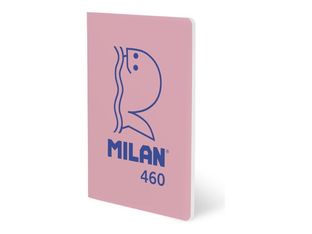 Milan 460 Since 1918 - Cuaderno - grapado - A5 (148 x 210 mm) - 24 hojas / 48 páginas - a rayas - ballena - rosa - cartón